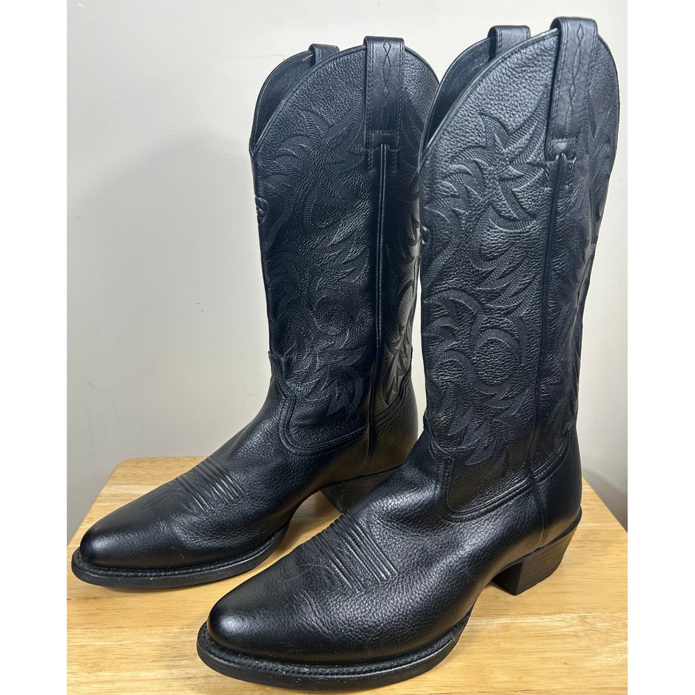 Ariat Heritage R-Toe Boots Mens 10.5 D Black Leather Western Cowboy 10002218